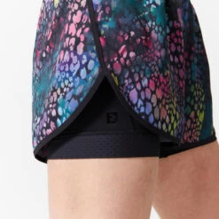 2-in-1 Short Voor Cardiofitness Dames Voorkomt Schuurplekken Aan De Dijen -Belly Verkoopwinkel 2 in 1 short voor cardiofitness dames print 3