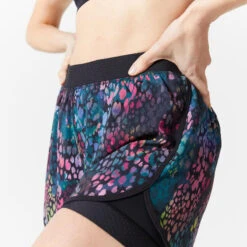 2-in-1 Short Voor Cardiofitness Dames Voorkomt Schuurplekken Aan De Dijen -Belly Verkoopwinkel 2 in 1 short voor cardiofitness dames print 4