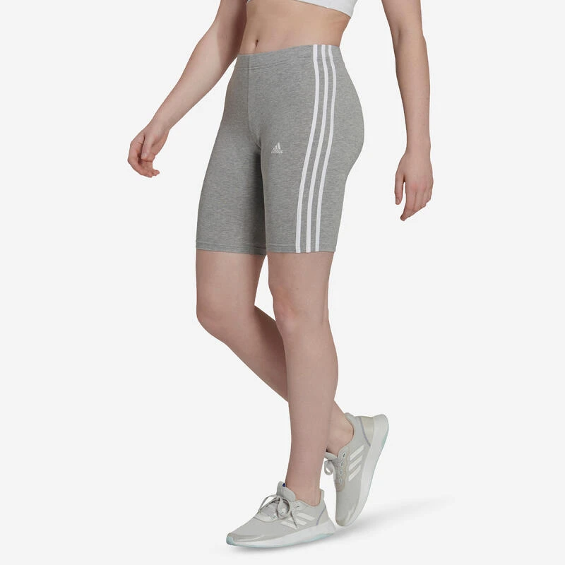 ADIDAS Bikershort Voor Fitness Dames Essentials Grijs 3 ADIDAS Bikershort Voor Fitness Dames Essentials Grijs
