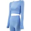 Dames PRO Sport-Top Baby Blue -Belly Verkoopwinkel dames pro sport top baby blue