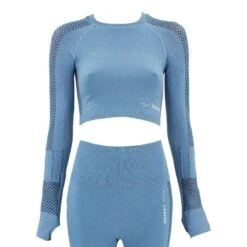 Dames Sport-Top Blue -Belly Verkoopwinkel dames sport top blue 3