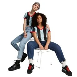 Dames-T-shirt Met Smalle Strepen Puma X Dua Lipa -Belly Verkoopwinkel dames t shirt met smalle strepen puma x dua lipa 1