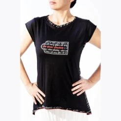 Dames Yoga T-shirt Organisch Katoen - Bedrukte En Geborduurde Mantra Yoga Top