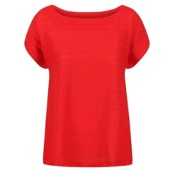 Regatta Dames/dames Adine Gestreept Tshirt (Echt Rood)