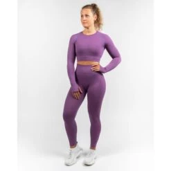 Epic Long Sleeve Cropped Top | Paars -Belly Verkoopwinkel epic long sleeve cropped top paars 2