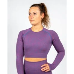 Epic Long Sleeve Cropped Top | Paars