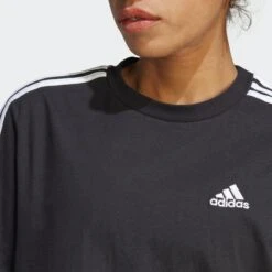 ADIDAS Essentials 3-Stripes Single Jersey Boyfriend T-shirtjurk -Belly Verkoopwinkel essentials 3 stripes single jersey boyfriend t shirtjurk 3