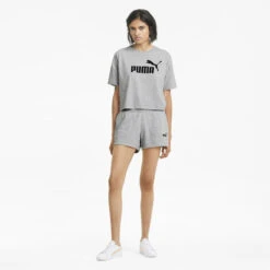 Essentials Logo Cropped T-shirt Dames PUMA -Belly Verkoopwinkel essentials logo cropped t shirt dames puma 3