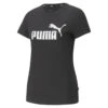 Essentials+ T-shirt Met Metallic Logo Dames PUMA -Belly Verkoopwinkel essentials t shirt met metallic logo dames puma
