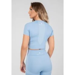 Gorilla Wear Selah Seamless Crop Top - Lichtblauw - S/M -Belly Verkoopwinkel gorilla wear selah seamless crop top lichtblauw sm 1