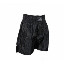 Kickboks Broekje Lang Model Kids/Volwassenen Zwart Satijn