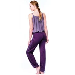 Loose Flow Yoga Top - Dames Yoga T-shirt Met Ingebouwde Ondersteuning - Lavendel -Belly Verkoopwinkel loose flow yoga top dames yoga t shirt met ingebouwde ondersteuning lavendel 3
