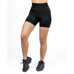 Motion Ribbed Sport Yoga Gym Shorts | Zwart