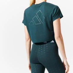 ADIDAS T-shirt Voor Cardiofitness Dames Groen -Belly Verkoopwinkel t shirt voor cardiofitness dames groen 2