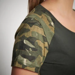 T-shirt Voor Dames 300 Katoen Camouflage Groen -Belly Verkoopwinkel t shirt voor dames 300 katoen camouflage groen 2