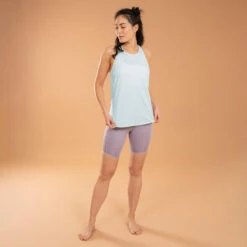 Yoga Top Katoen Opdruk -Belly Verkoopwinkel yoga top katoen opdruk lichtblauw 2